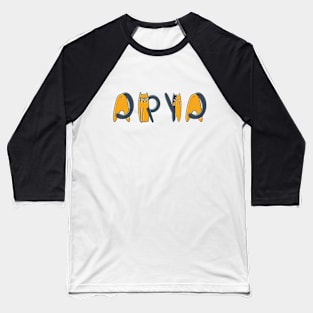 Arya | Girl Name | Cat Lover | Cat Illustration Baseball T-Shirt